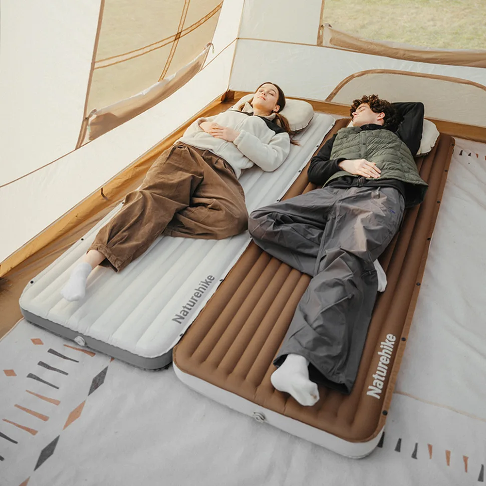 Матрац надувний туристичний Naturehike поліестер 198х68х9.5 см коричневий