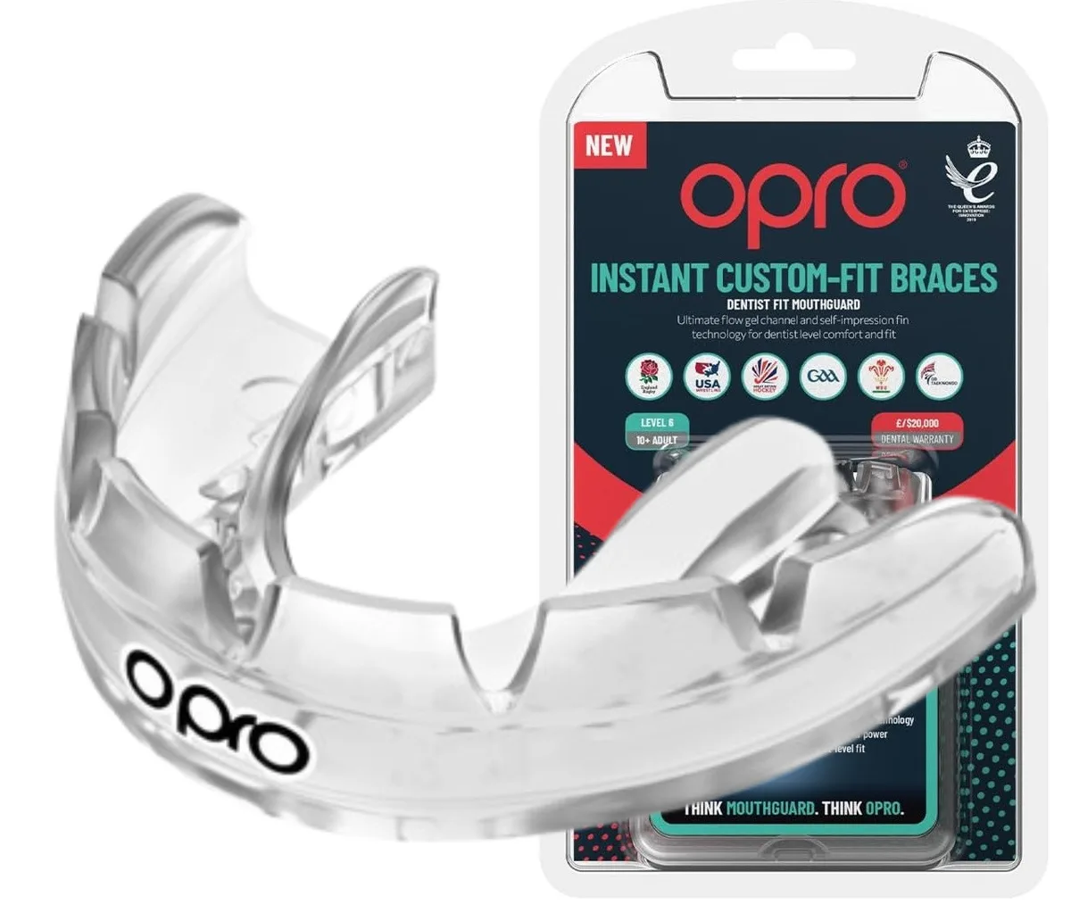 Капа OPRO Dental Grade однощелепна Clear для дорослих 11+