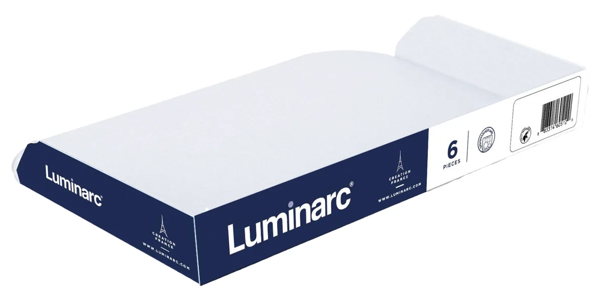 Набір чашок Luminarc 220 мл загартоване скло білий 6 шт