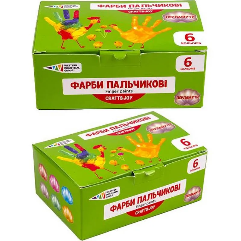 Дитячі пальчикові фарби ГАММА'UA 40 мл 6 кольорів Перламутр