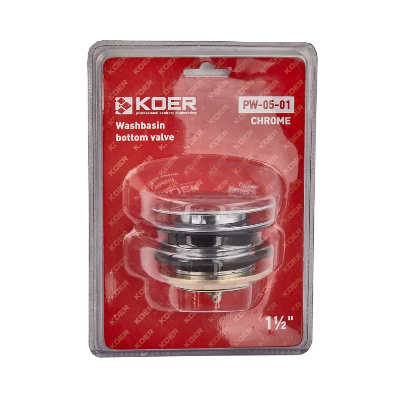 Донний клапан Koer латунь 1 1/2'' хром автоматичний Click-Clack