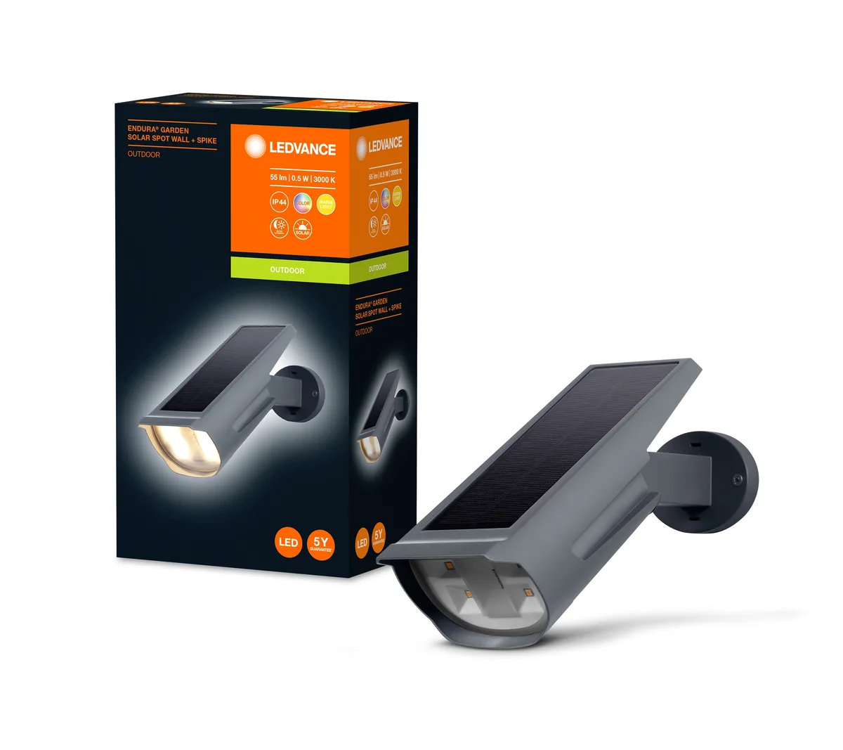 Автономный светильник LEDVANCE ENDURA GARDEN SOLAR SPOT RGBW 0.5Вт 3000К 55Лм IP44 черный.