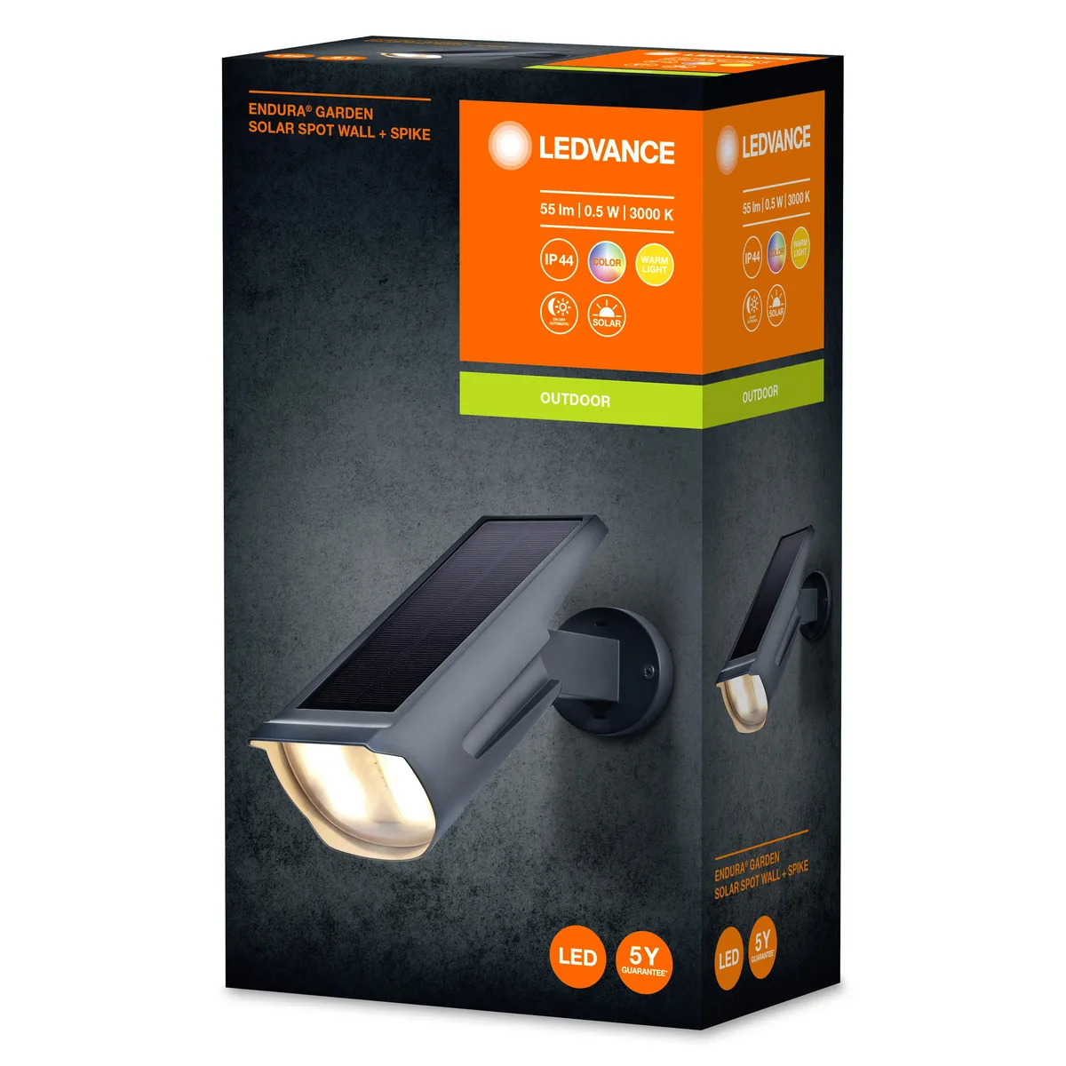 Автономный светильник LEDVANCE ENDURA GARDEN SOLAR SPOT RGBW 0.5Вт 3000К 55Лм IP44 черный.
