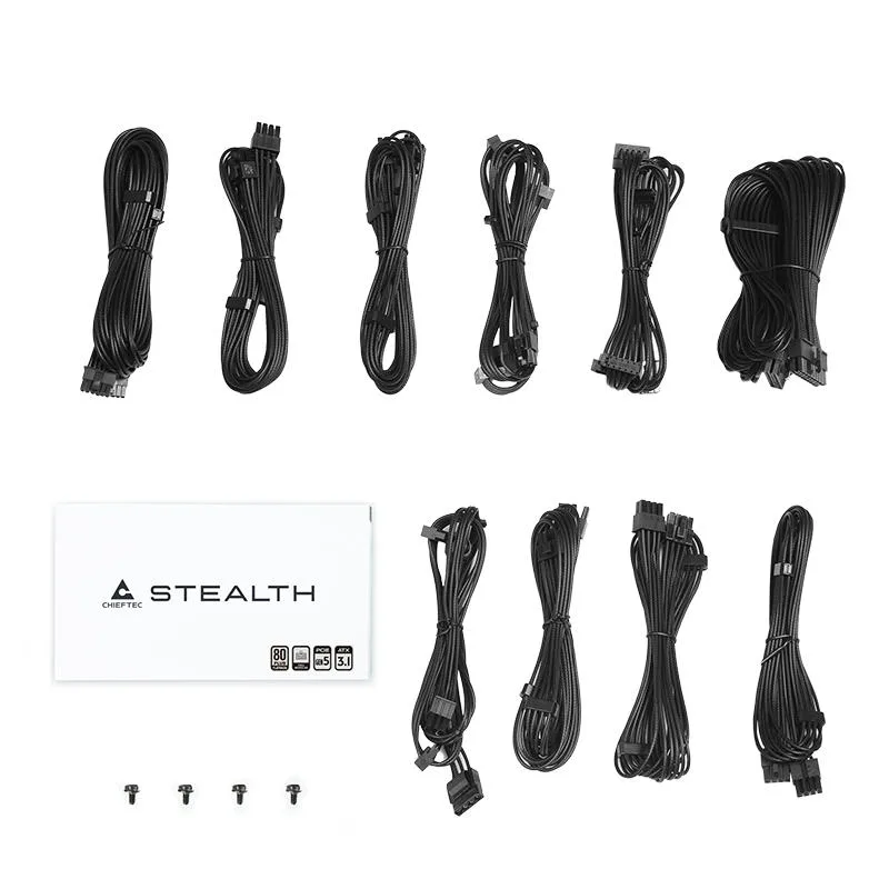 Блок живлення CHIEFTEC Stealth (1000W), >92%, 80+ Platinum, 135мм FDB, 1xMB 24pin(20+4), 2xCPU 8pin(4+4), 2xMolex, 10xSATA, 3xPCIe 8pin(6+2), 1xPCIe GEN5 16pin, Fully Modular