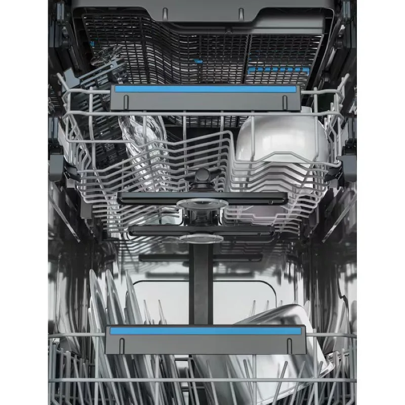 Встраиваемая посудомоечная машина Electrolux, 10 комплектов, класс D, 45 см, с дисплеем, инверторным двигателем, третьей корзиной, черного цвета
