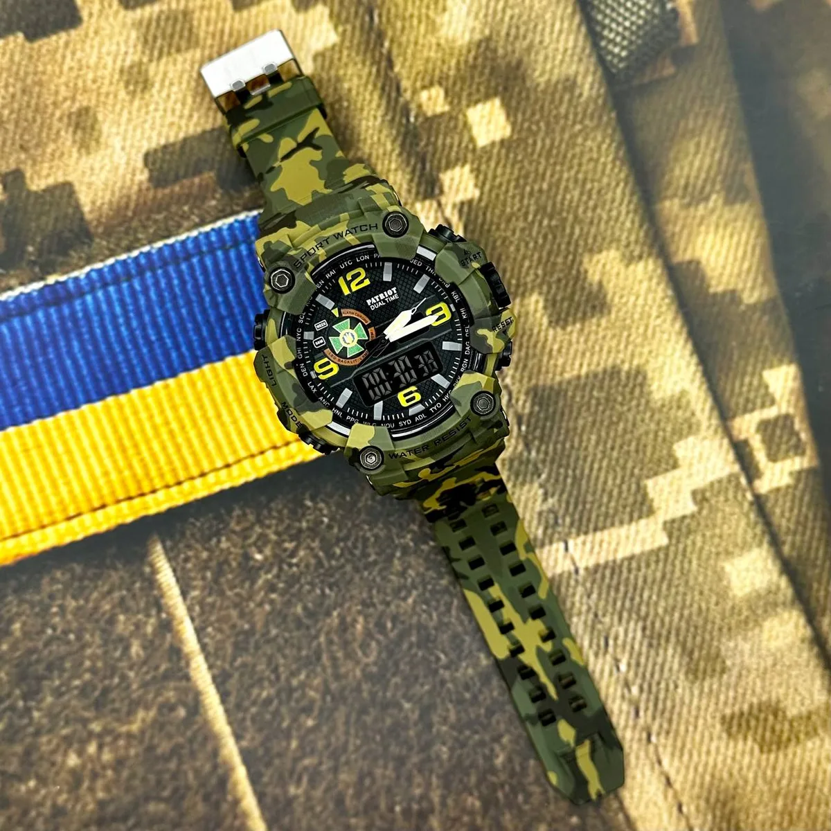 Наручні годинники Patriot полімер 50 м зелені камуфляж