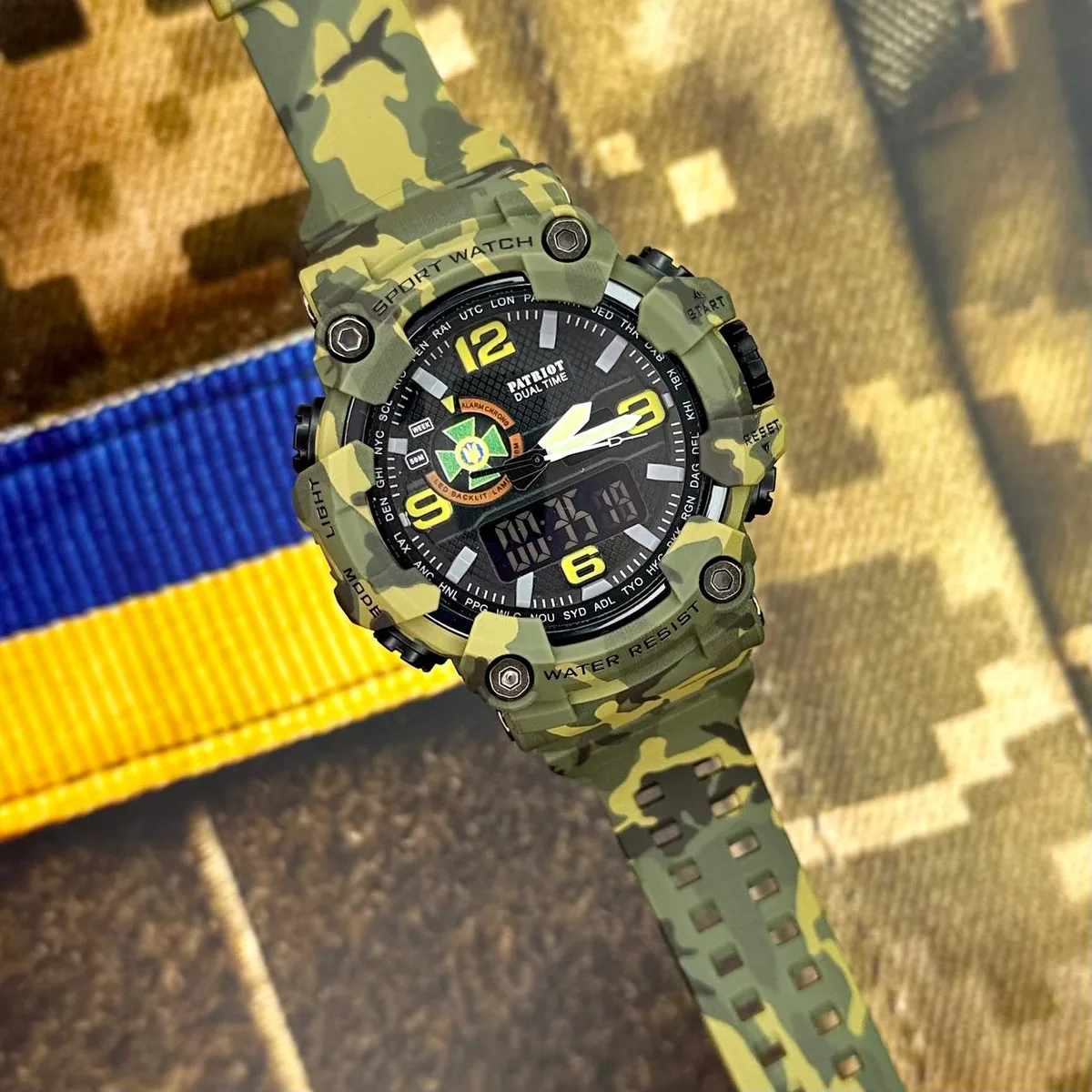 Наручні годинники Patriot полімер 50 м зелені камуфляж