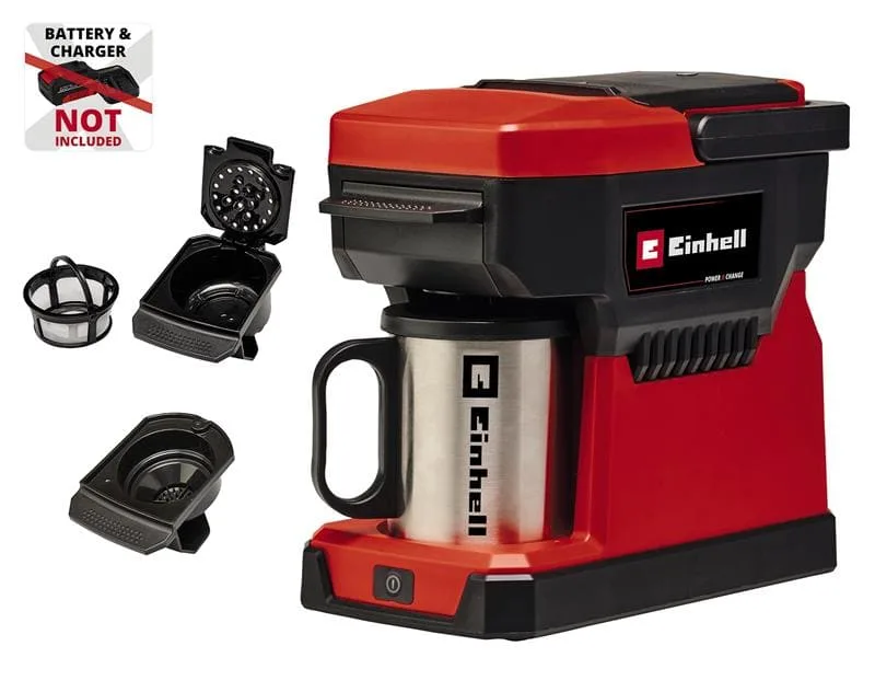 Акумуляторна кавомашина Einhell TE-CF 18 Li - Solo, 18В, об'єм 240 мл, температура 80°С, вага 1.2 кг, без батареї та зарядного при
