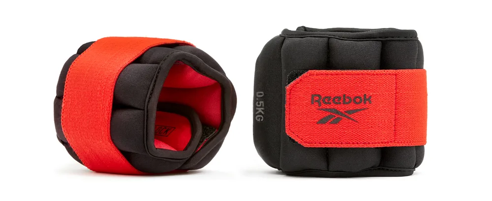 Обважнювачі щиколотки Reebok залізний пісок 0,5 кг чорний червоний