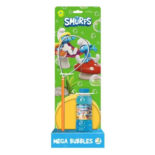 Мильні бульбашки Mega Bubbles Dodo 450 мл для дітей від 3 років у стилі смурфиків