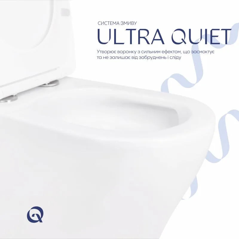 Унітаз-компакт безободковий Qtap 620x365x805 мм керамічний білий з сидінням Soft-close