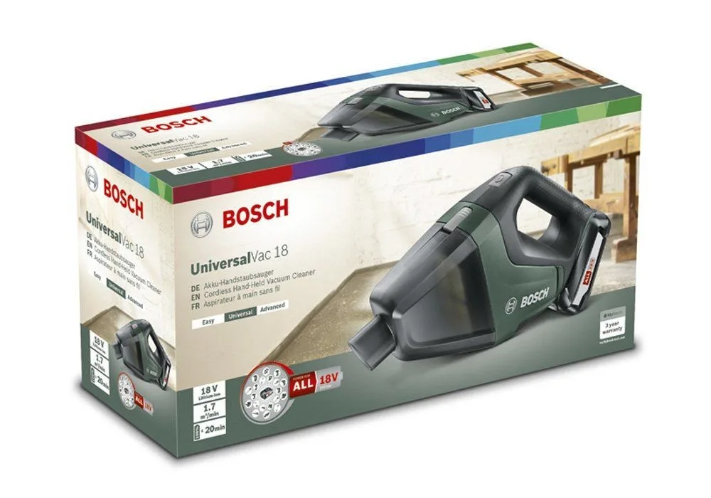 Пилосос акумуляторний Bosch 18В 0,5л 1,3кг професійний ручний для сухого прибирання
