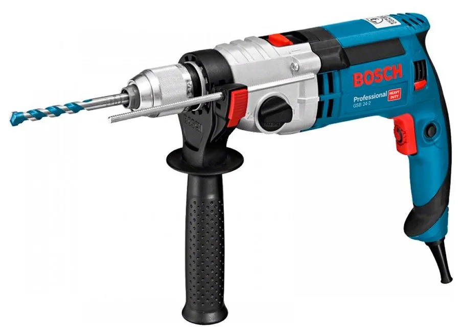 Ударний дриль Bosch Professional GSB 24-2 1100Вт, 3000об/хв, вага 2.9кг.