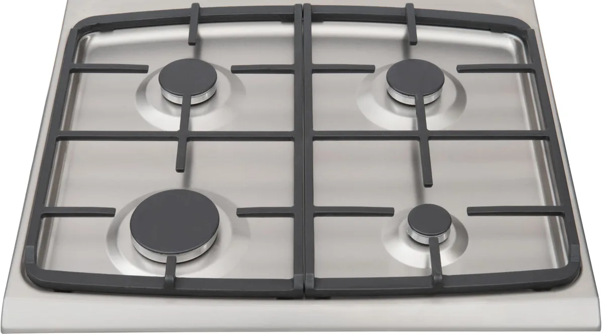 Газова плита Hansa, 70 л, 60x60 см, чавунні решітки, нержавіюча сталь.