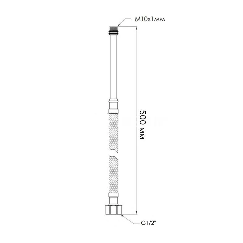 Шланг гибкая подводка M10x1/2" Thermo Alliance 50 см латунь нейлон