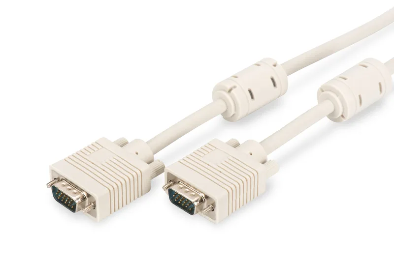 Кабель DIGITUS VGA (M/M), ферит, 5м, бежевий