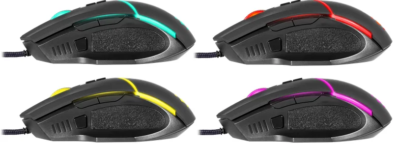 Миша Defender дротова оптична RGB 12800 dpi чорна 8 кнопок