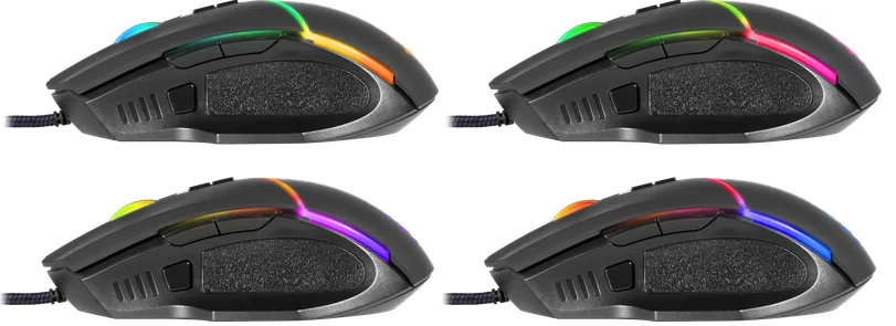 Миша Defender дротова оптична RGB 12800 dpi чорна 8 кнопок