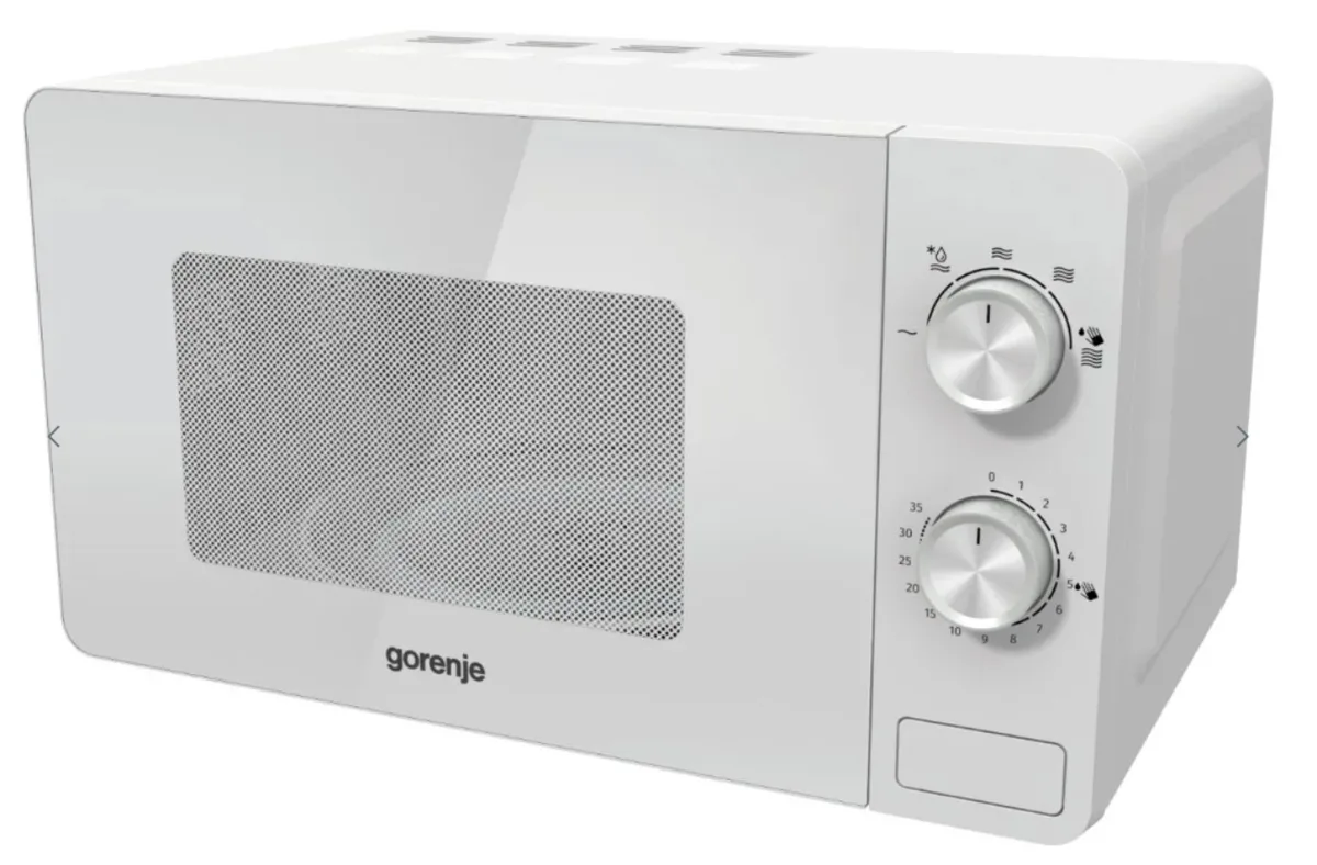 Мікрохвильова піч Gorenje, 20 л, механічне управління, 800 Вт, біла