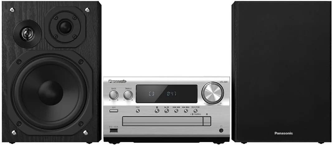Мікросистема Panasonic 2 канали 120 Вт срібляста
