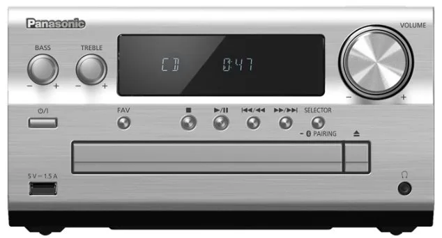 Мікросистема Panasonic 2 канали 120 Вт срібляста