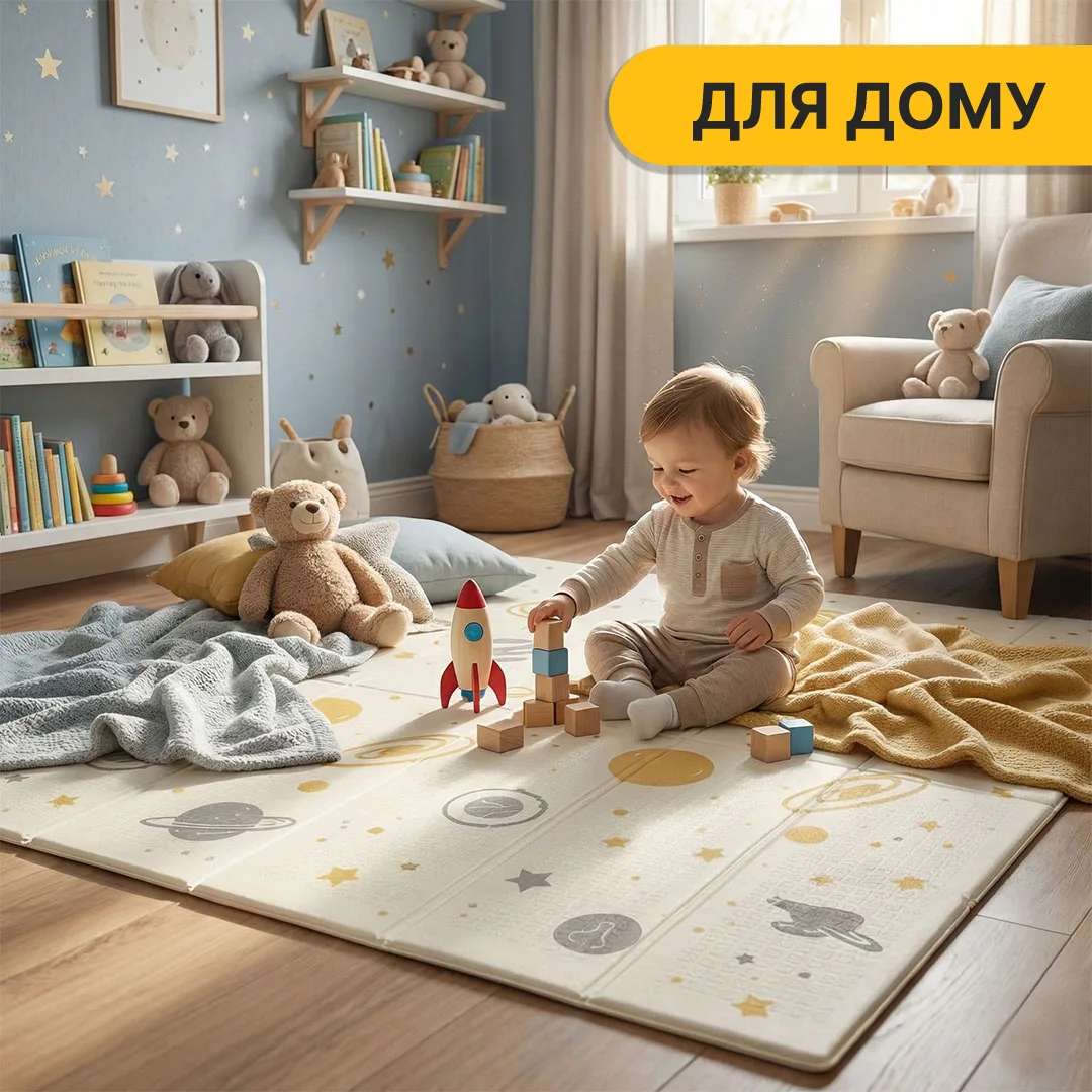 Дитячий ігровий килимок LEOBRO з пінополіуретанової піни 150х200 см кольоровий