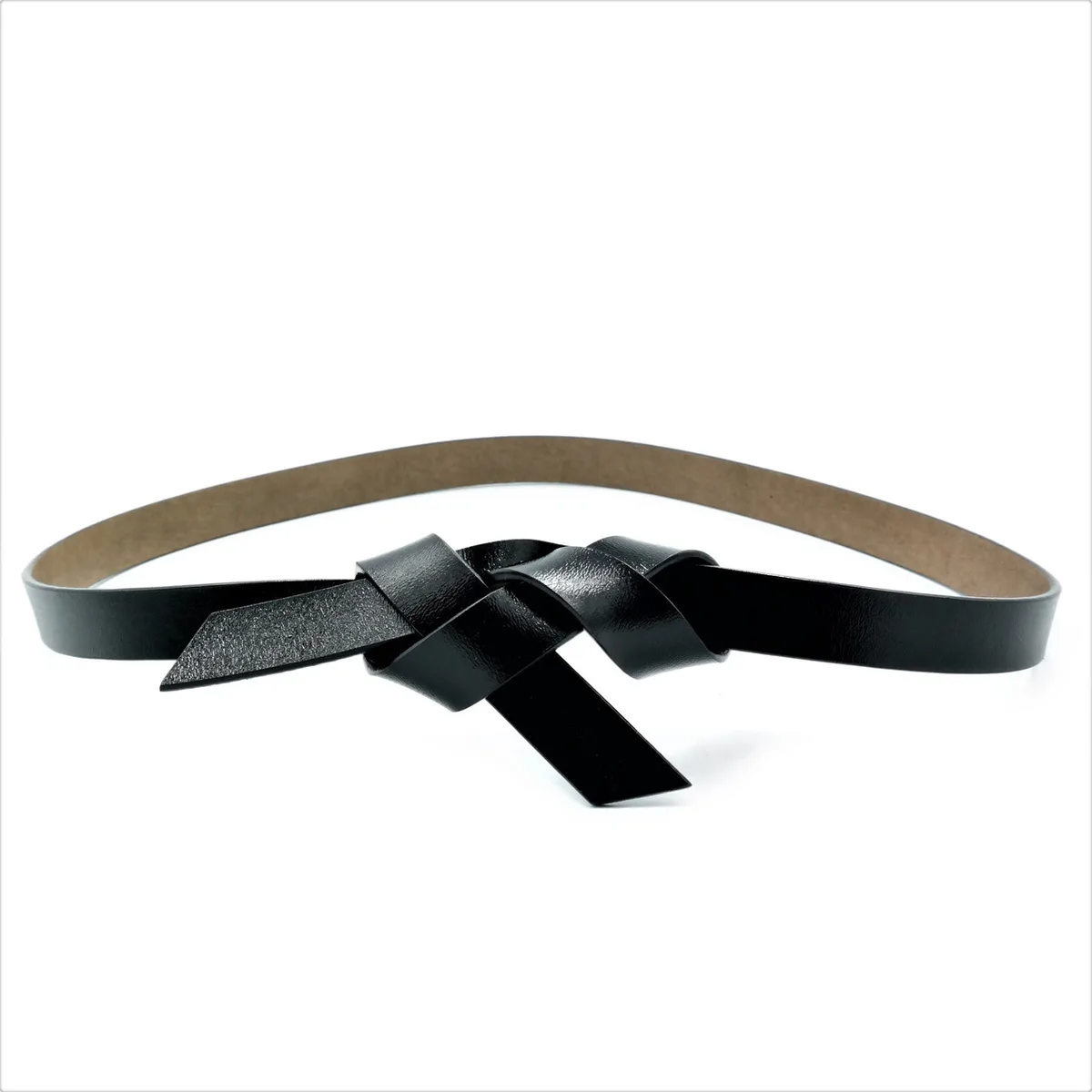 Шкіряний жіночий ремінь 2 см 110-115 см натуральна шкіра чорний