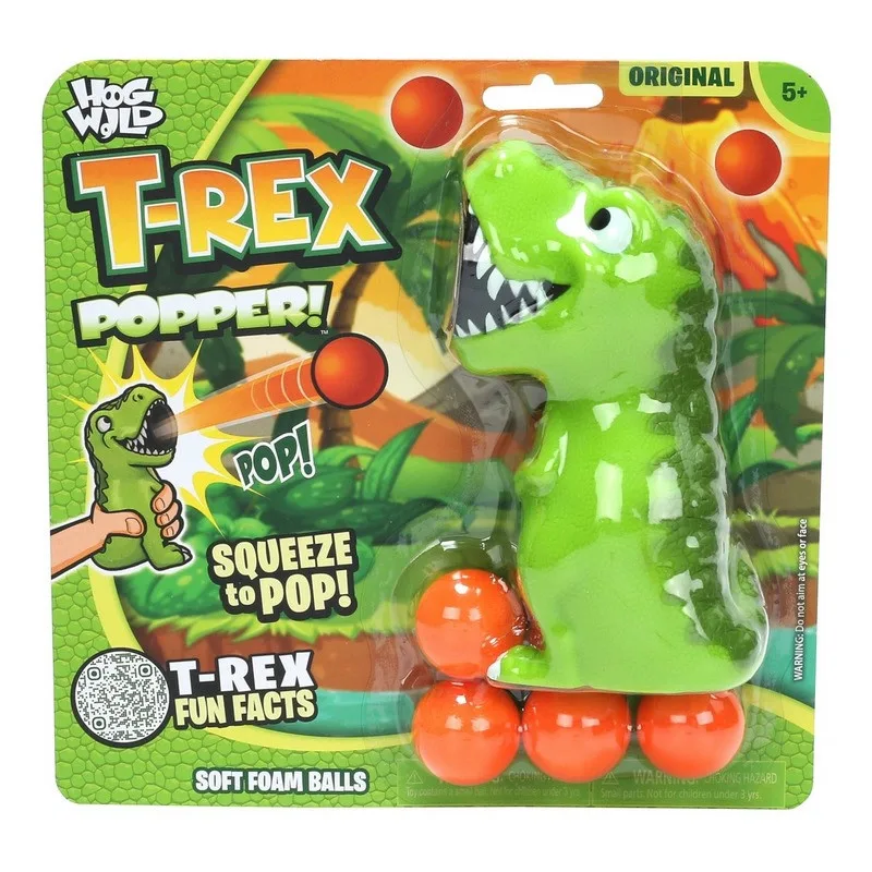 Детский игровой набор Hog Wild пенопластовый динозаврик T-Rex 15 см зелёный