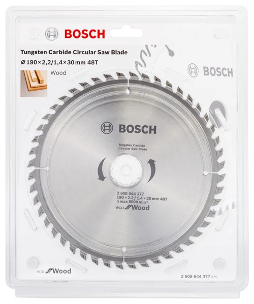 Диск пильный Bosch Professional Eco for Wood 190x2,2x30 48T для древесины ручная настольная пилка