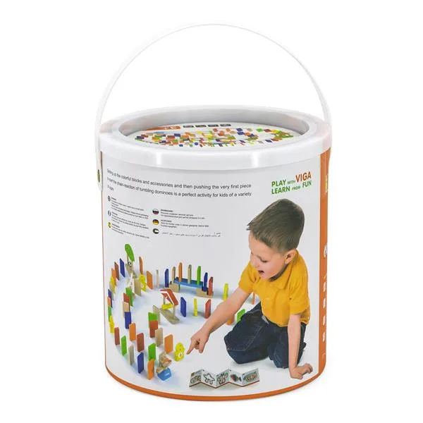Дерев'яне доміно Viga Toys 116 елементів різнокольорове