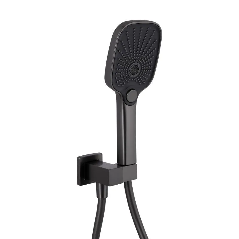 Душова система Qtap Gemini Gunmetal Black прихованого монтажу 189 мм латунь 6,3 кг