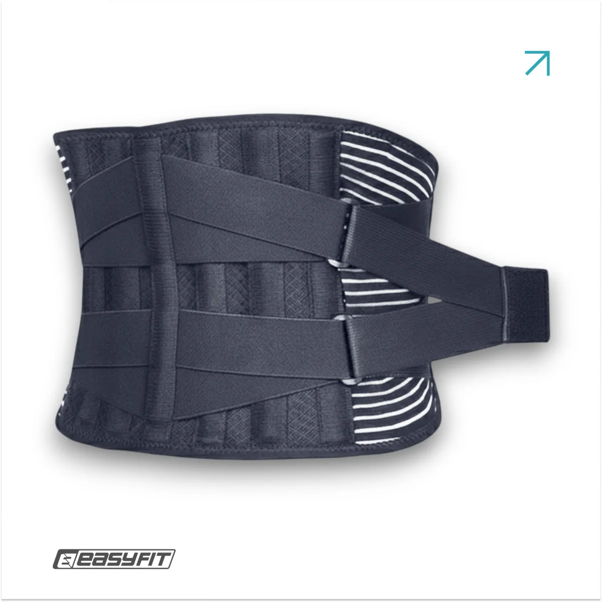 Пояс для спины EasyFit неопрен S черный 4 ребра жесткости