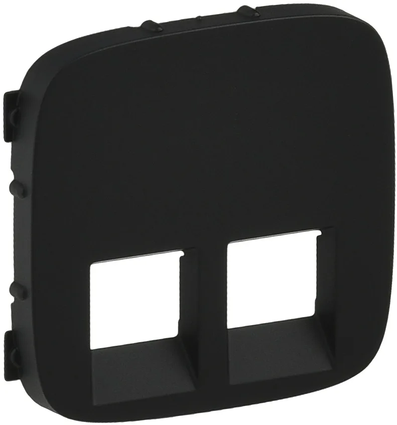 Лицьова панель подвійної розетки RJ11/RJ45 Legrand Valena ALLURE, IN*MATIC, антрацит