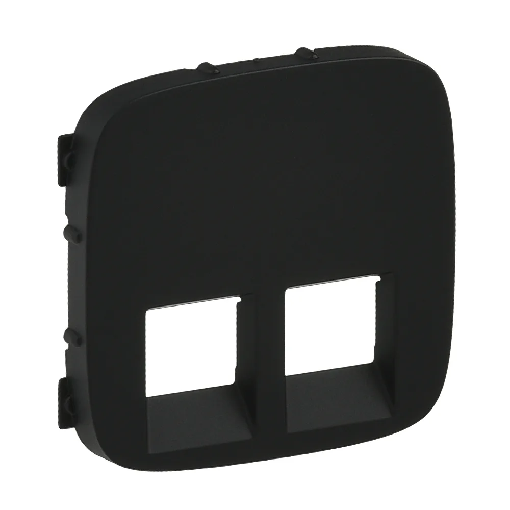 Лицевая панель двойной розетки RJ11/RJ45 Legrand Valena ALLURE, IN*MATIC, антрацит.