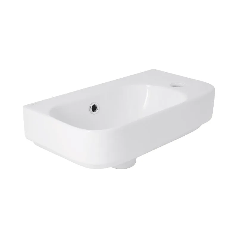 Підвісна раковина Qtap Tern 450х250 мм керамічна біла з отвором для змішувача