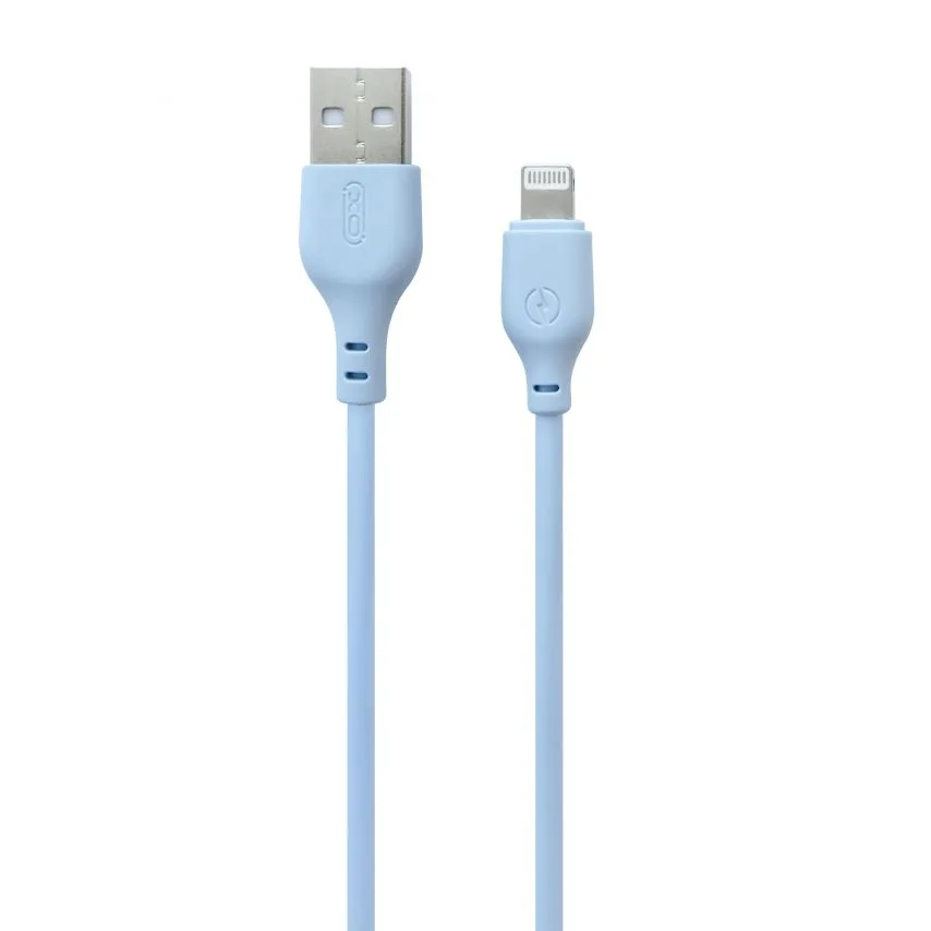 Зарядний пристрій XO 18W 1USB Quick Charge 3.0 синій з кабелем Lightning 1м