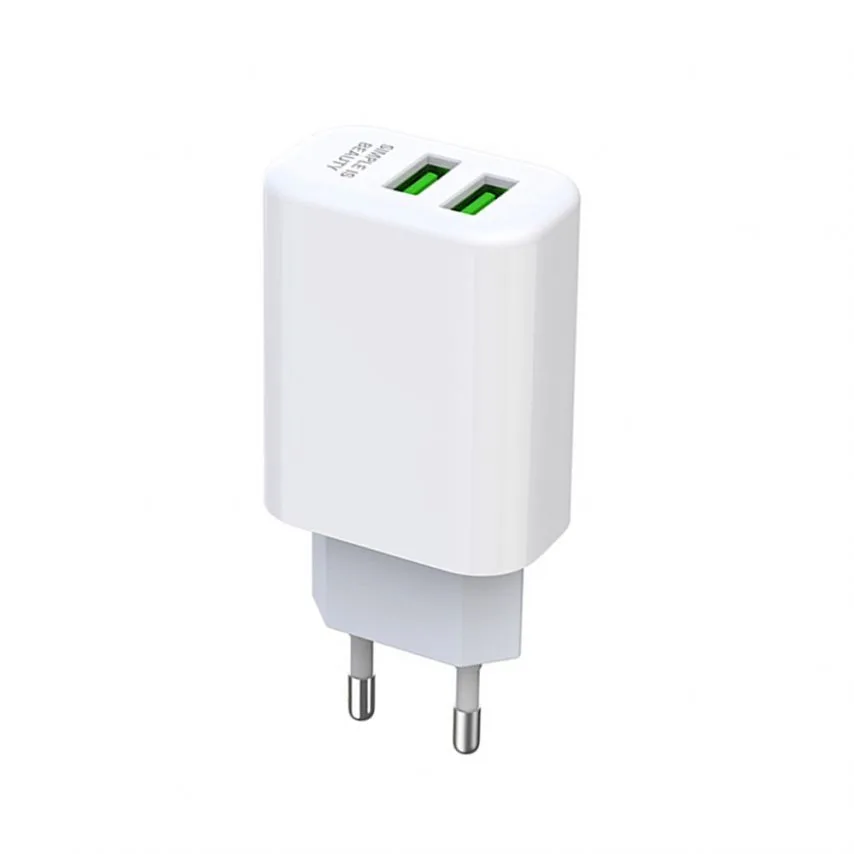 Мережевий зарядний пристрій XO адаптер 2USB 2,4A 12W білий