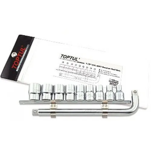 Набір головок TOPTUL 1/2" 8-22 мм Хром-ванадієва сталь 10 шт