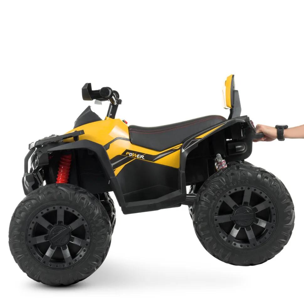 Дитячий електроквадроцикл Bambi Racer шкіра до 30 кг 103 см коричневий