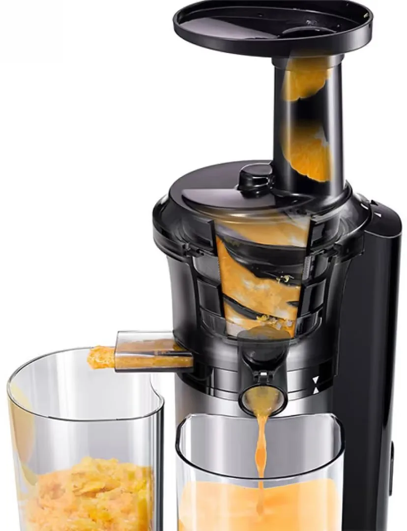 Соковыжималка Panasonic Viva Collection шнекового типа, 150 Вт, объем чаши 04 л, с пластиковыми и металлическими элементами, черного цвета
