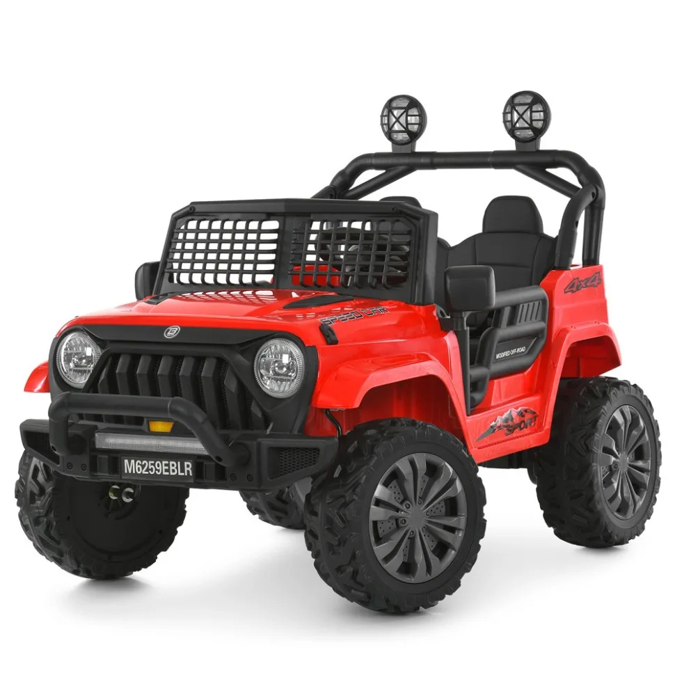 Дитячий електромобіль Bambi Racer екокожа 110 см Червоний