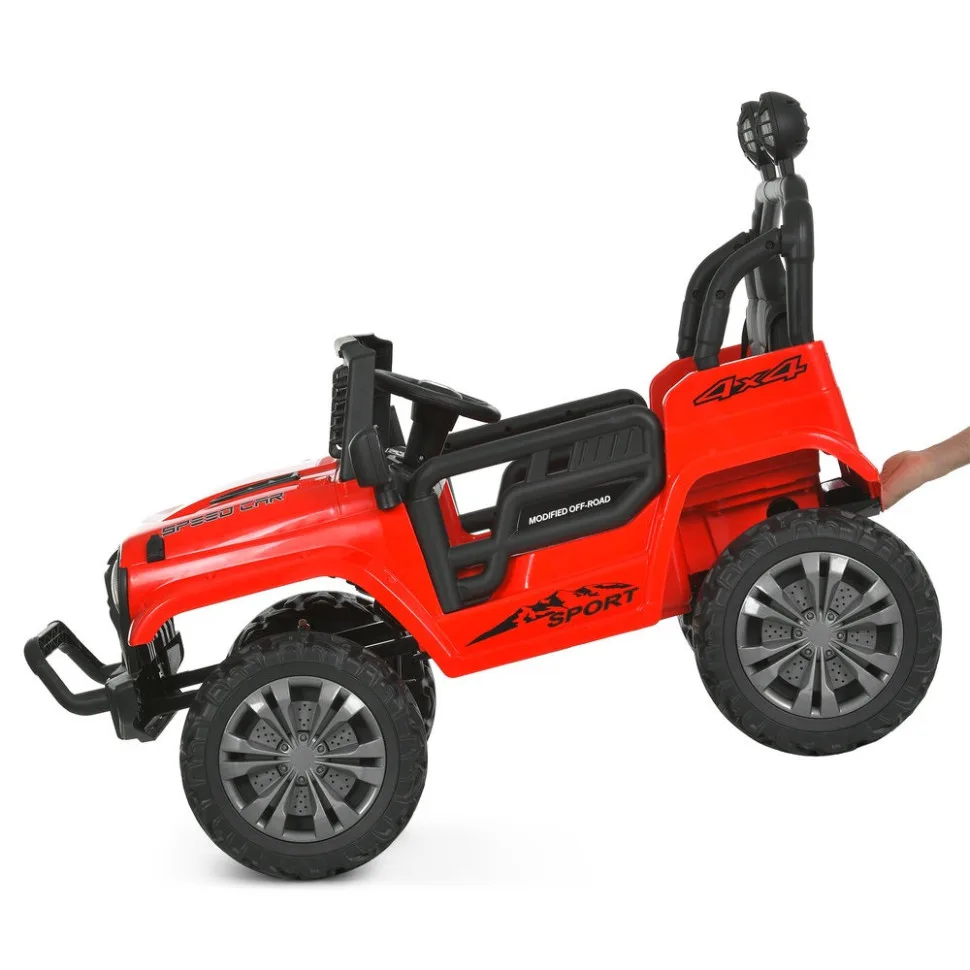Дитячий електромобіль Bambi Racer екокожа 110 см Червоний