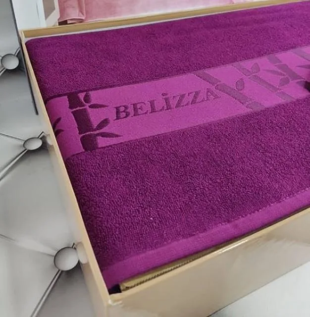 Махрова простирадло Belizza бамбук 200х220 см бордова