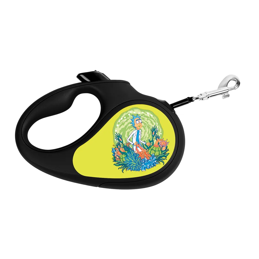Поводок-рулетка WAUDOG R-leash L 500 см пластик черный светоотражающая лента