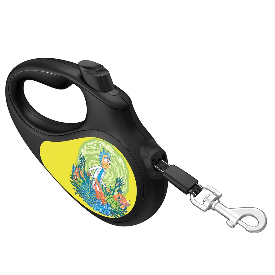 Повідець-рулетка WAUDOG R-leash L 500 см пластик чорний світловідбиваюча стрічка