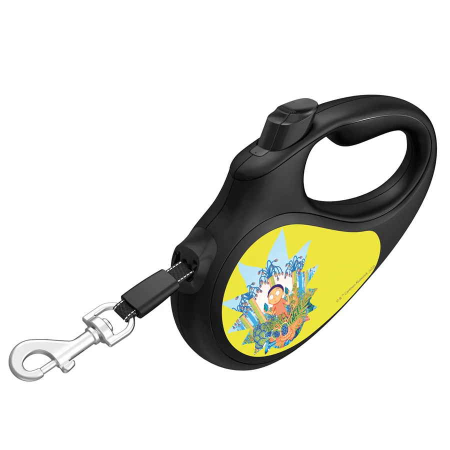 Повідець-рулетка WAUDOG R-leash L 500 см пластик чорний світловідбиваюча стрічка