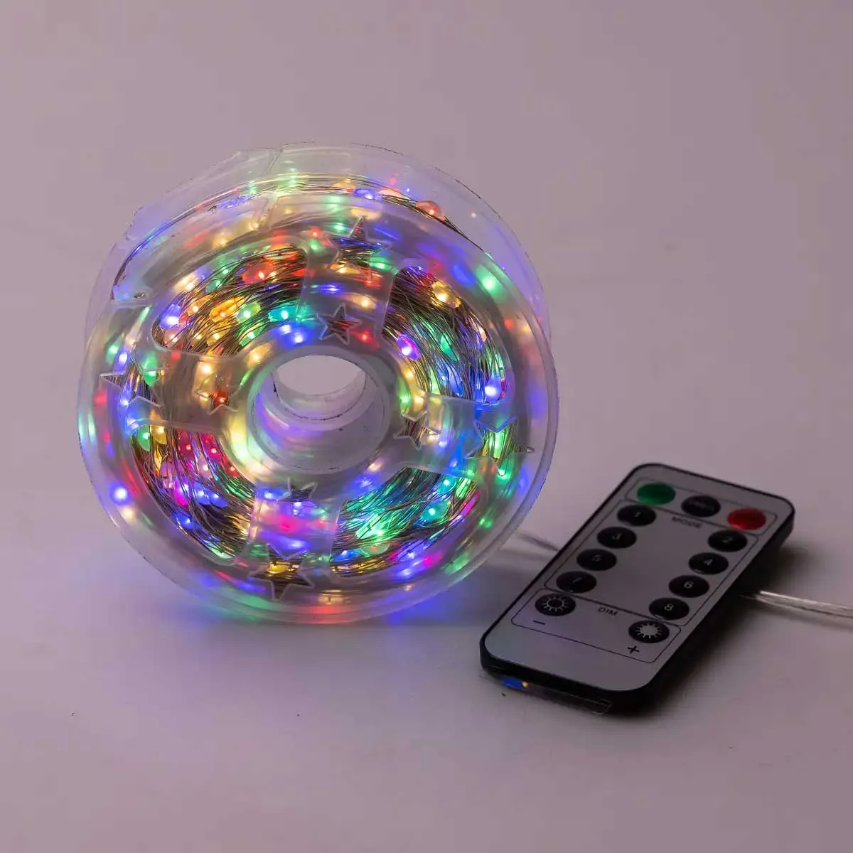 Світлодіодна гірлянда нитка 500 LED 50 м Мультиколір з пультом біла