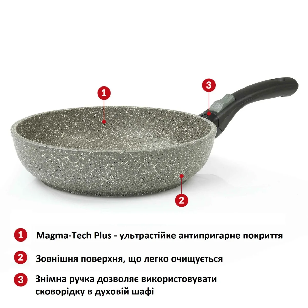 Сковорода алюмінієва 32 см сірий Magma-Tech Plus