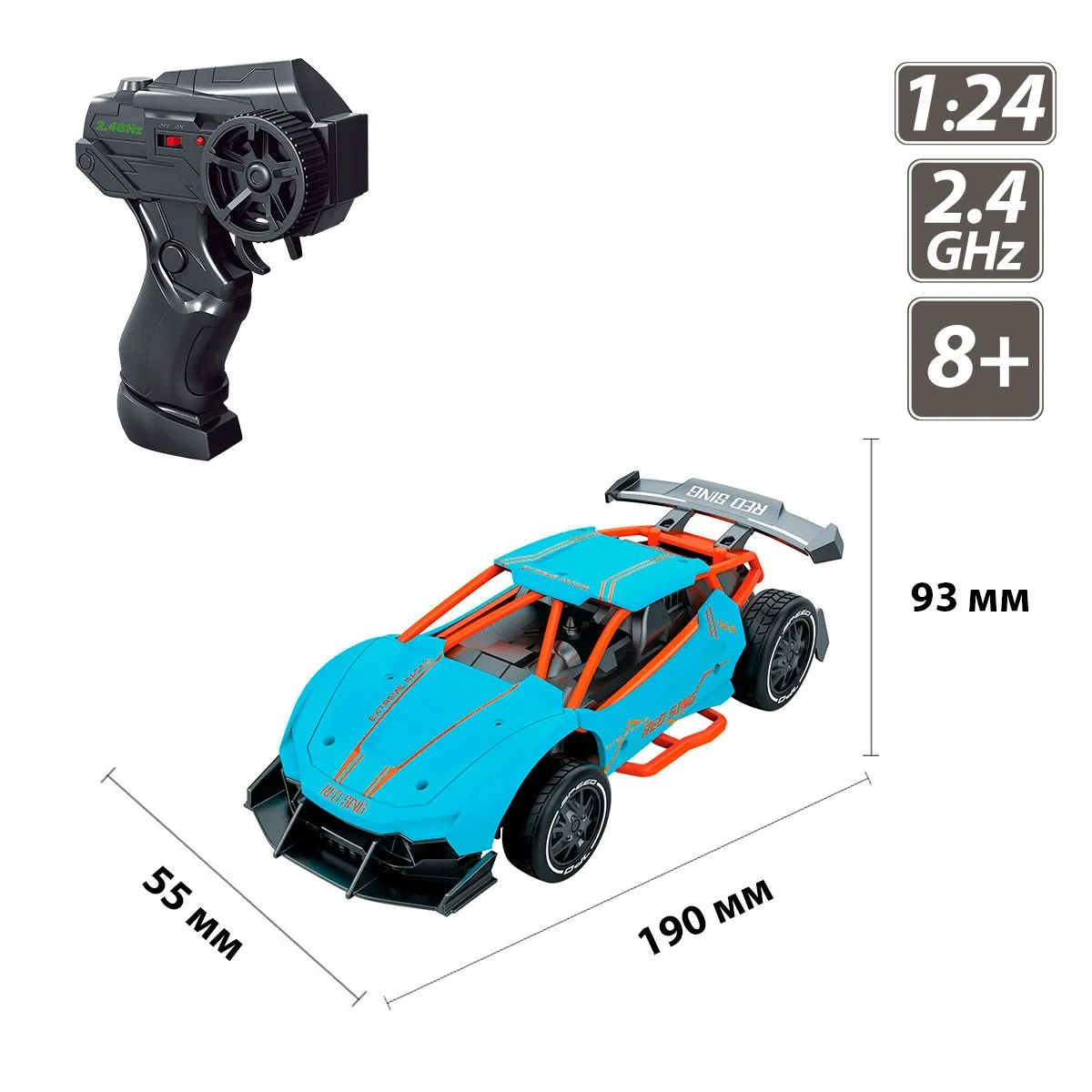 Автомобіль Sulong Toys р/к 1:24 блакитний метал пластик