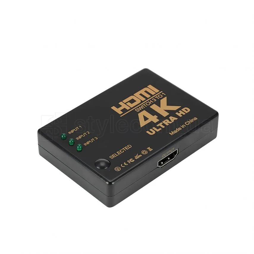Розгалужувач HDMI на 3 пристрої з пультом чорний 4K 3840x2160
